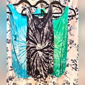 Lot of 3 Zenana Tie-dye Tanks 2xl